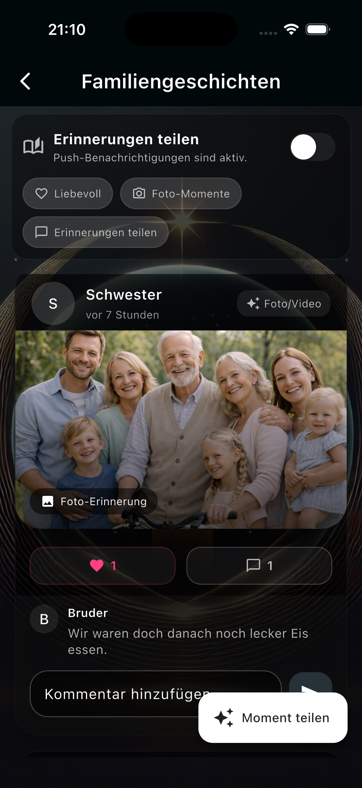Luminom Feed Ansicht